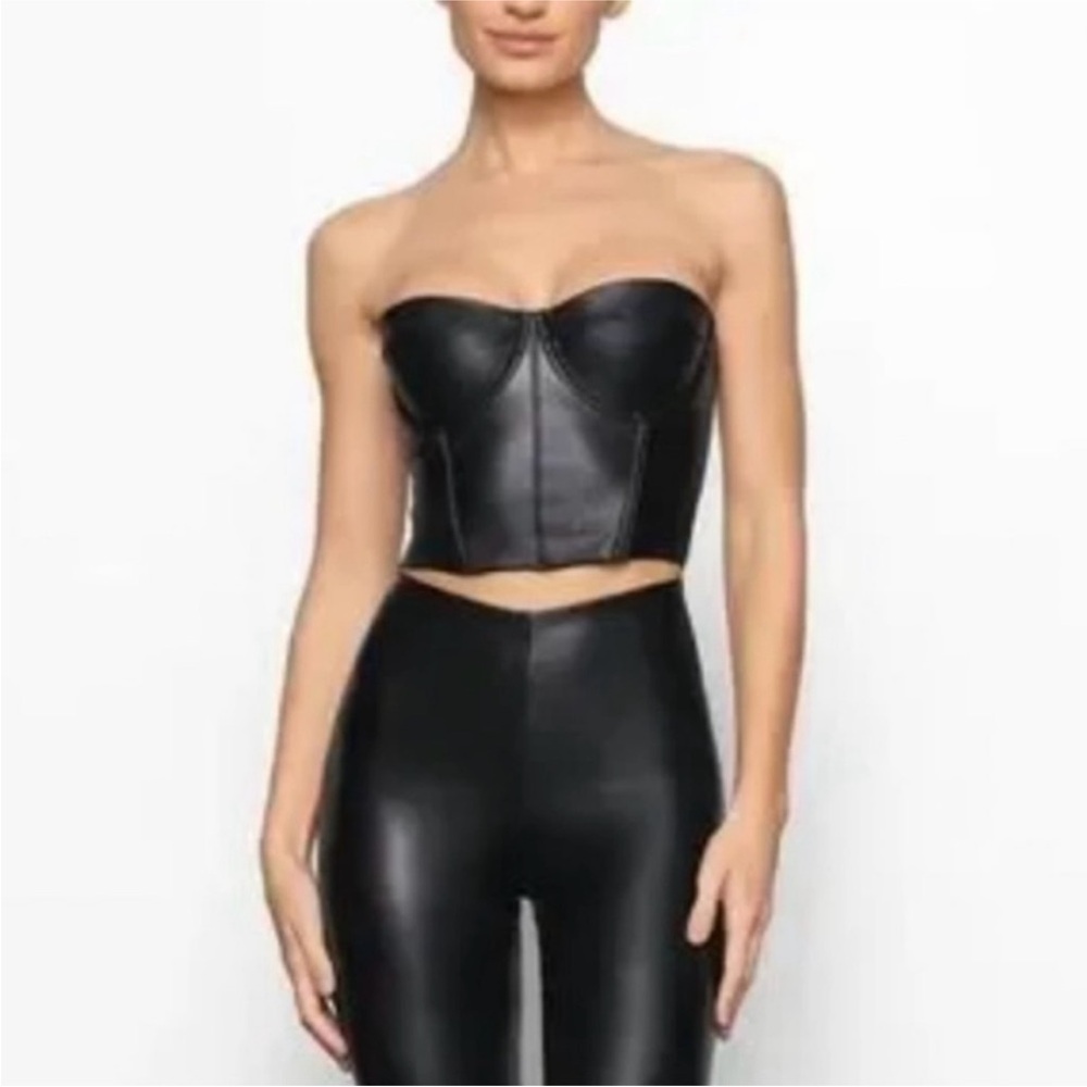 Skims Leather Corset Top